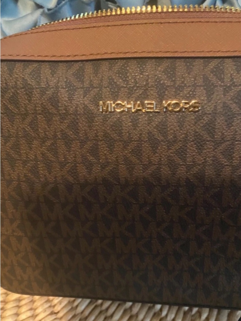 Michael Kors Brown Tan Logo Crossbody Bag - Picture 3 of 6